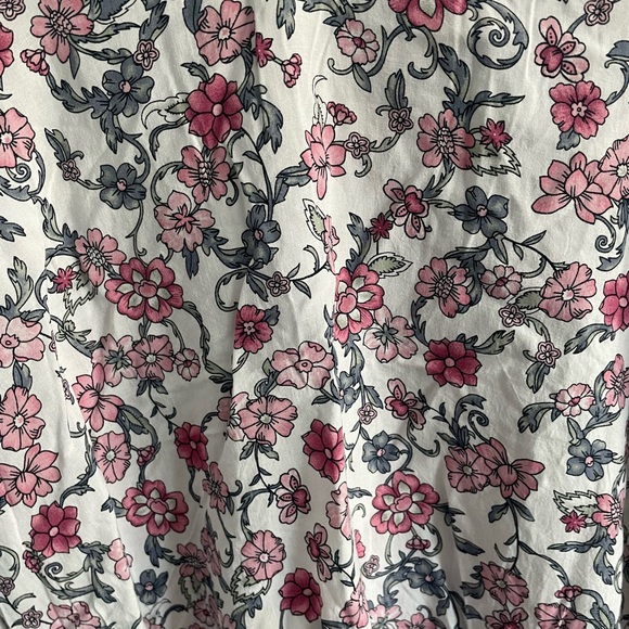 Floral Long Sleeve Blouse - Pink and Black - Picture 3 of 4